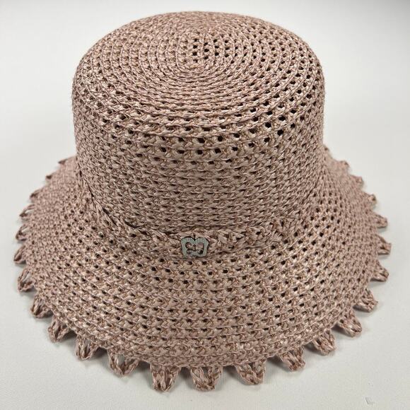 Eric Javits New York Mita Squishee Dusty Pink Woven Bucket Hat Packable UPF 50+ - Picture 1 of 12